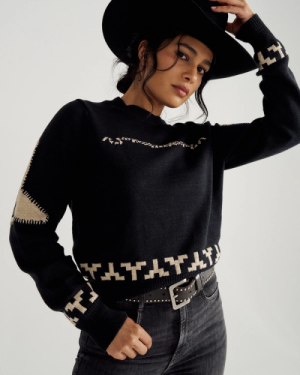 Women's Crew Neck Lucky Boots Sweater